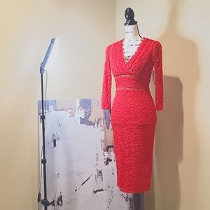 Premier Armour 3/4 Red Lace Dress